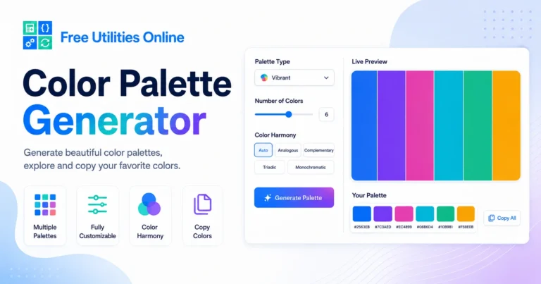 Color Palette Generator interface for creating customizable color schemes online